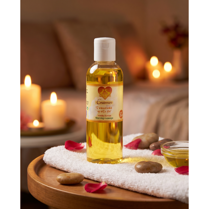 Ulei de masaj si Gel Lubrifiant, Nature Body, cu incalzire Enamore Vanilla Sunrise, 100 ml